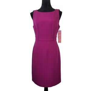 LDT Magenta Pink Sleeveless Sheath Above Knee Dress $189 New Women's Size 4